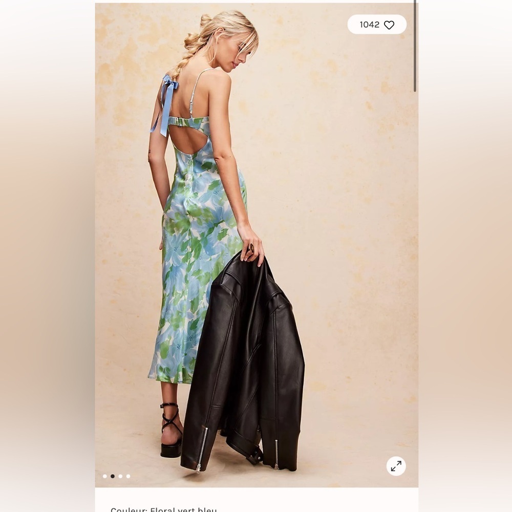 Free people revolve Astr the label Bellerose maxi floral satin dress‎ - Picture 3 of 11